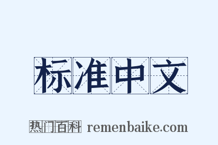 标准中文是什么意思的图片